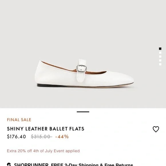 Sandro Shiny Leather Ballet Flats - Picture 5 of 5